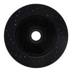 Chevrolet C2500 Brake Rotor (1) - Front Right - R1 Concepts - Drilled & Slotted - Black - `92-`02